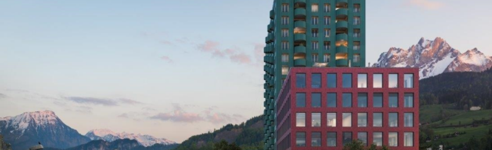 Hochhaus und Einstellhalle Nidfeld,
Kriens (LU)